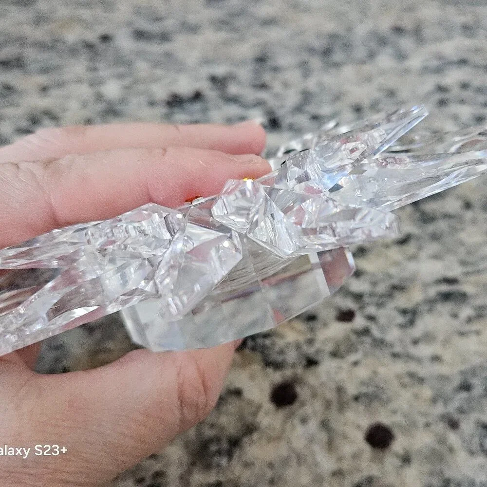 RARE VINTAGE SWAROVSKI CRYSTAL SOLARIS SUN STAR TAPER CANDLEHOLDER ORIGINAL BOX